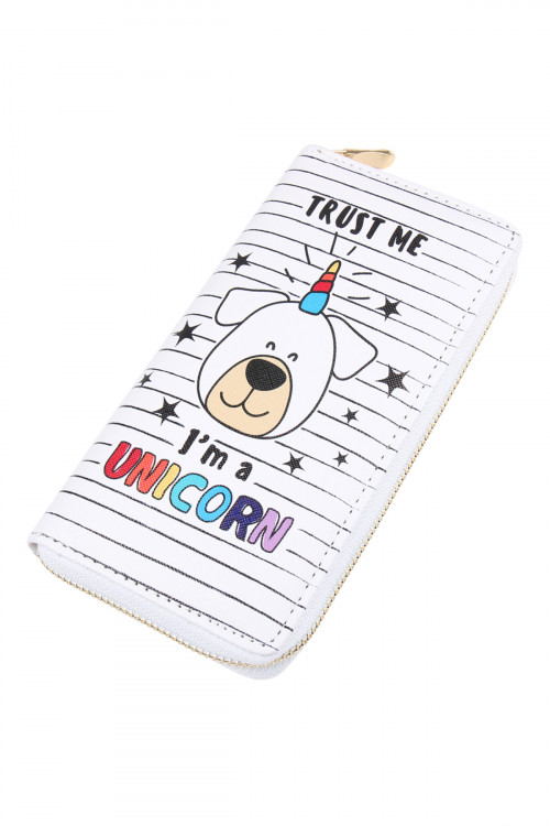 SA3-2-1-HDG2418 TRUST ME IM A UNICORN ZIPPER WALLET/6PCS