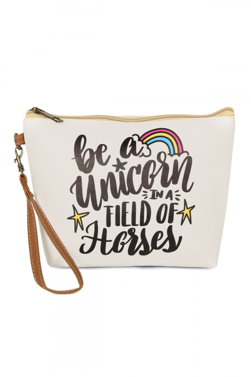 S27-8-2-HDG2467 BE A UNICORN COSMETIC BAG-BEIGE/6PCS