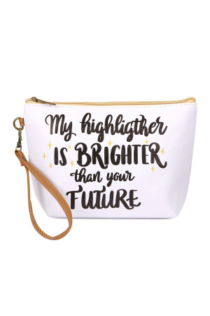 S5-5-5-HDG2492 MY HIGHLIGHTER COSMETIC BAG-WHITE/6PCS