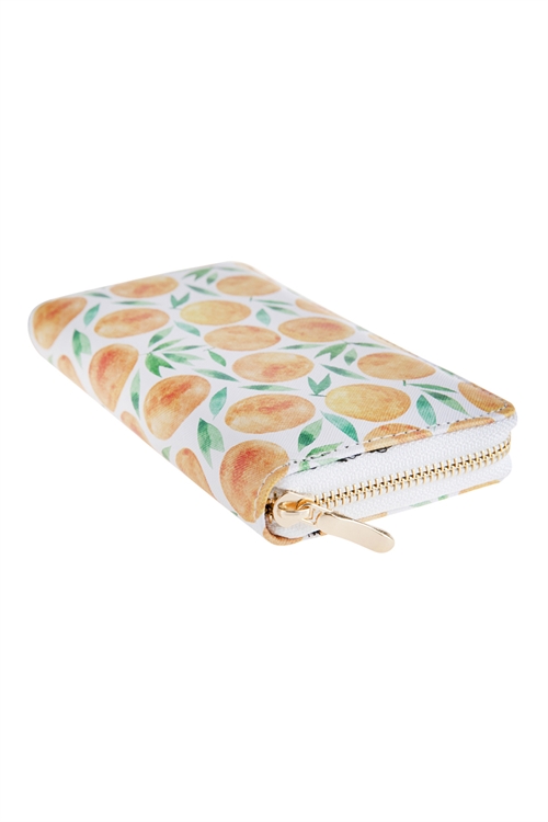 S2-4-4-HDG2686-3 STYLE 3 FRUITS PRINTED ZIPPER WALLET - STYLE 3/6PCS