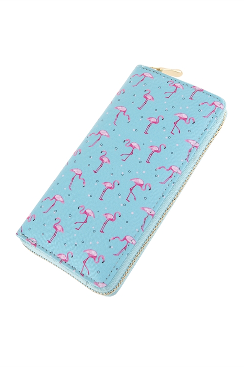 A2-3-1-HDG2687 FLAMINGO PRINTED ZIPPER WALLET/6PCS