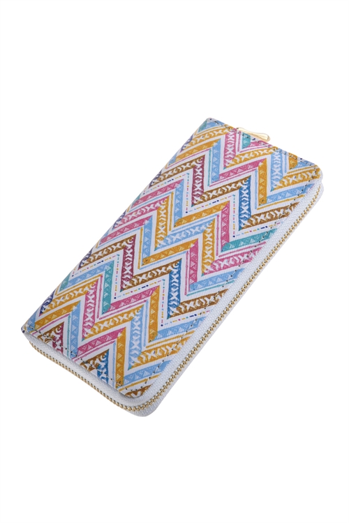 S7-5-1-HDG2691 STYLE 1 CHEVRON PRINTED ZIPPER WALLET/6PCS