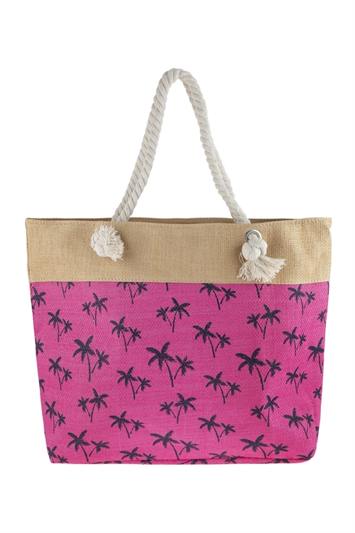 S3-10-1-HDG2694FS FUCHSIA TREE STAMPED TOTE BAG/6PCS (NOW $3.00 ONLY!)