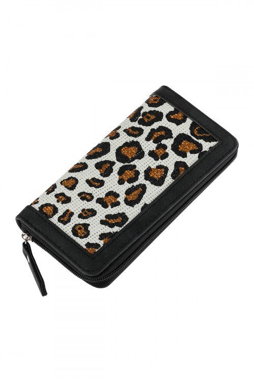 S3-5-3-HDG2699WT WHITE ANIMAL PRINTED ZIPPERED WALLET/6PCS