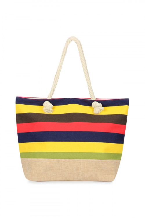 A3-3-1-HDG2713MT-1 STYLE 1 MULTICOLOR STRIPED TOTE BAG/6PCS