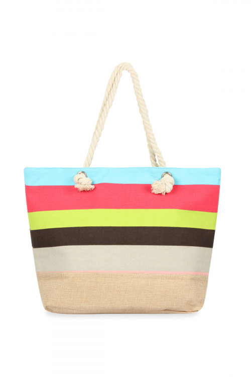 A1-3-1-HDG2713MT-2 STYLE 2 MULTICOLOR STRIPED TOTE BAG/6PCS