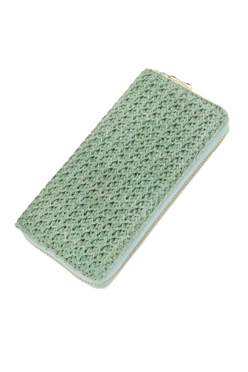 S2-4-1-HDG2724MN MINT CROCHETED SINGLE ZIPPER WALLET/6PCS