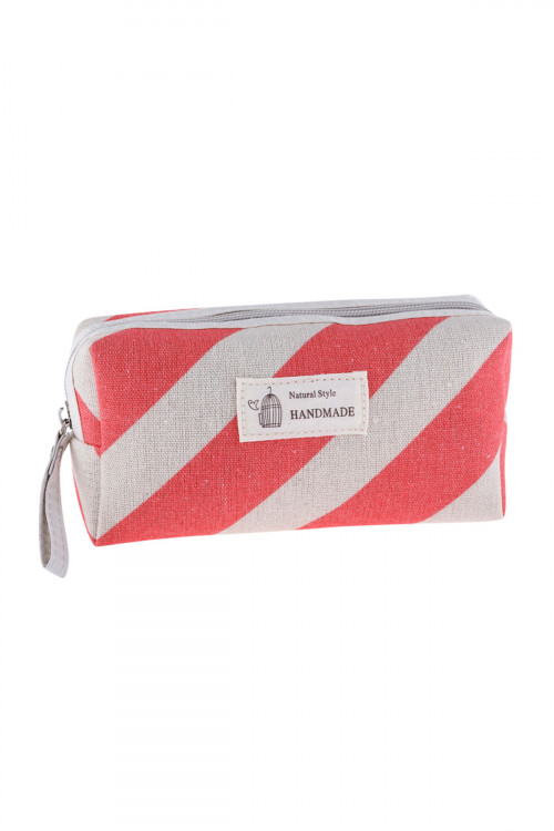 S23-8-4/S23-8-5-HDG3010-3 STYLE 3 STRIPE RED PRINT COSMETIC BAG/6PCS