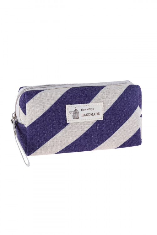 S23-8-4/S23-8-5-HDG3010-6 STYLE 6 STRIPE VIOLET PRINT COSMETIC BAG/6PCS (NOW $1.50 ONLY!)