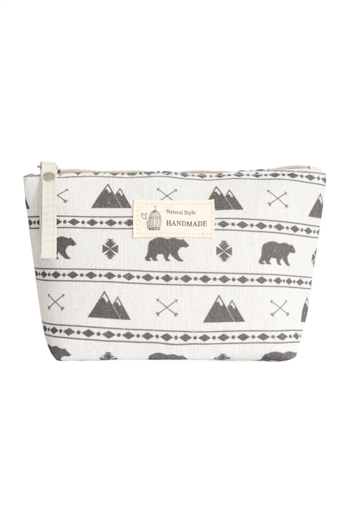 S24-6-3-HDG3011-3 STYEL 3 BEAR PRINT COSMETIC POUCH/6PCS (NOW $1.50 ONLY!)