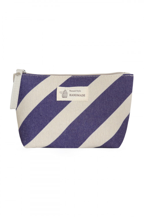 S23-7-4-HDG3011-4 STYLE 4 STRIPE VIOLET PRINT COSMETIC POUCH/6PCS (NOW $1.50 ONLY!)