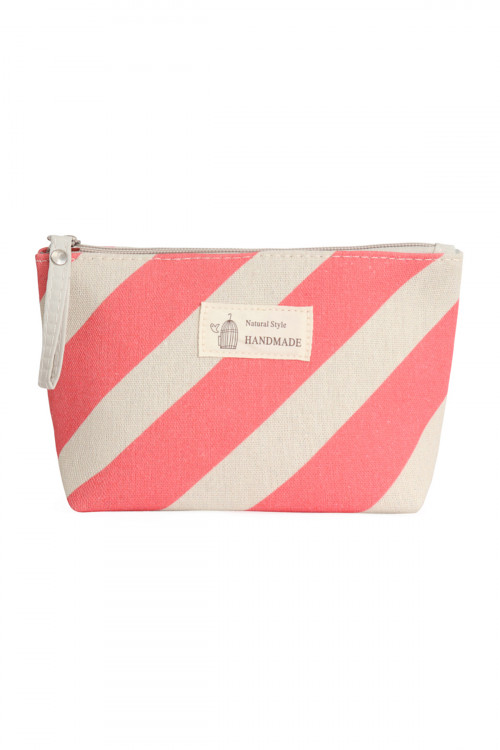 S20-5-1-HDG3011-7 STYLE 7 STRIPE RED COSMETIC POUCH/6PCS