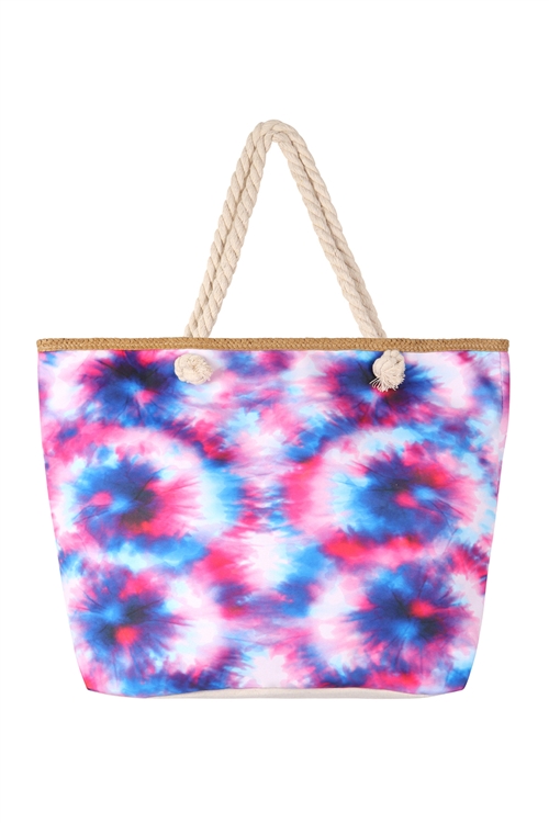 S24-6-1-HDG3218MT-TIE DYE TOTE BAG-MULTICOLOR/6PCS