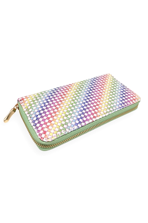 S22-12-1-HDG3285MTC - PATTERN PRINT ZIPPER WALLET-MULTICOLOR/6PCS (NOW $1.50 ONLY!)