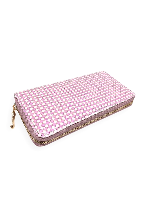 S22-12-1-HDG3285PK-PATTERN PRINT ZIPPER WALLET-PINK/6PCS