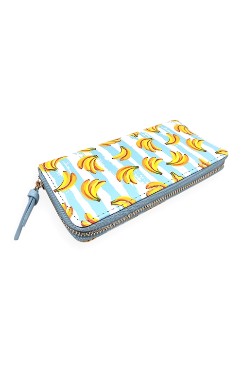 S19-10-1-HDG3289-BANANA PRINT ZIPPER WALLET/6PCS