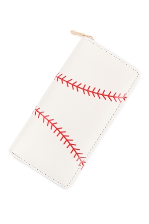 S24-3-3/S22-5-1-HDG3441 - SPORTS ZIPPER LEATHER WALLET - BASEBALL/6PCS