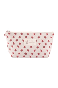 C-1 -HDG3752 - STAR PRINT COSMETIC POUCH BAG - RED/6PCS (NOW $1.75 ONLY!)