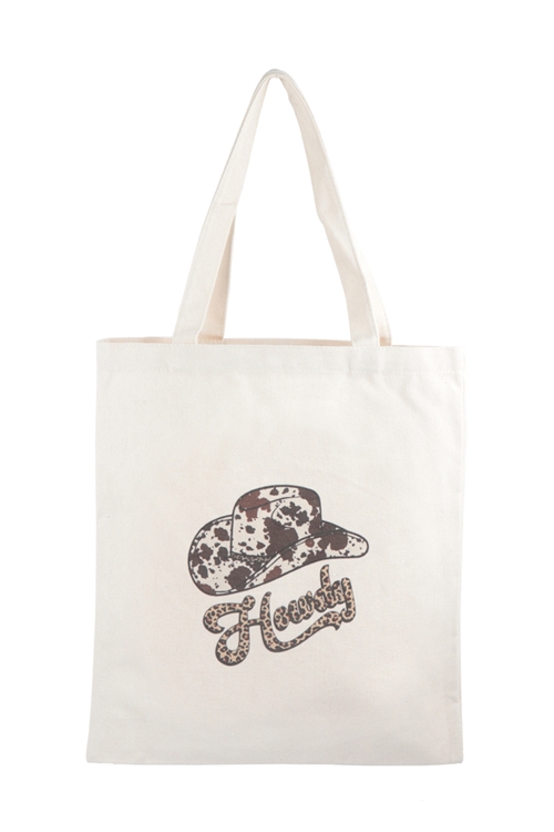 S28-9-2-HDG3828-12 - HOWDY PRINT  TOTE BAG/6PCS