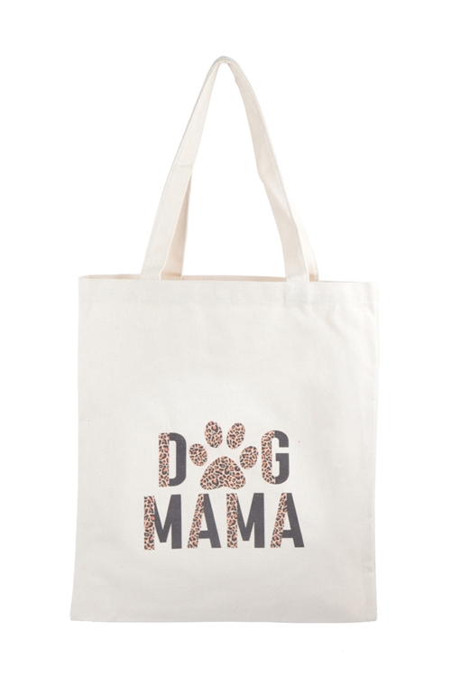 S27-8-3-HDG3828-14 - DOG MAMA PRINT  TOTE BAG/6PCS