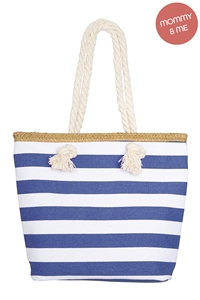 S18-2-4-HDG3912SP - KIDS STRIPED PRINT SUMMER TOTE BAG-SAPPHIRE/6PCS