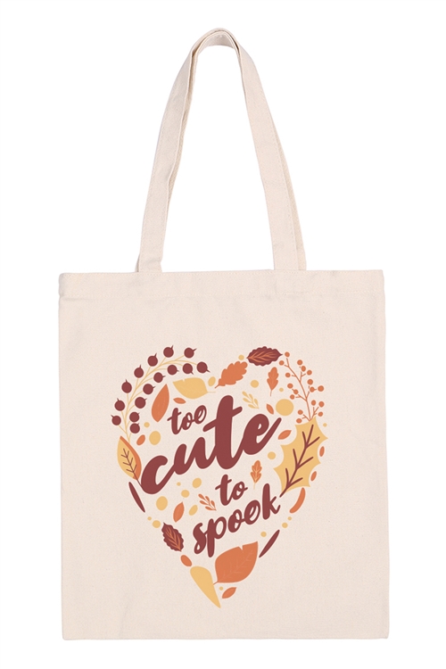 S3-8-3-HDG4037-13 - TOO CUTE TO SPOOK PRINT TOTE BAG/6PCS