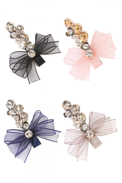 SA4-2-3-HDH1785MIX ASSORTED BOW AND FLOWER HAIR CLIP/6PCS