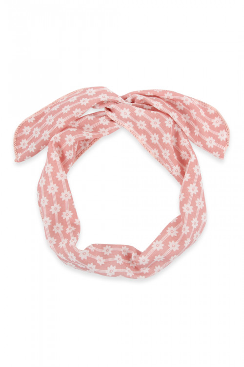 SA4-2-2-HDH2449PK PINK FLORAL PRINT WIRE SCARF HEADBAND/6PCS