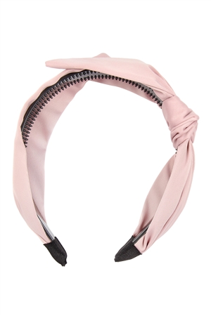 S19-10-4-HDH2543LPK LIGHT PINK KNOTTED CLOTHED HAIR BAND/6PCS (NOW $1.00 ONLY!)