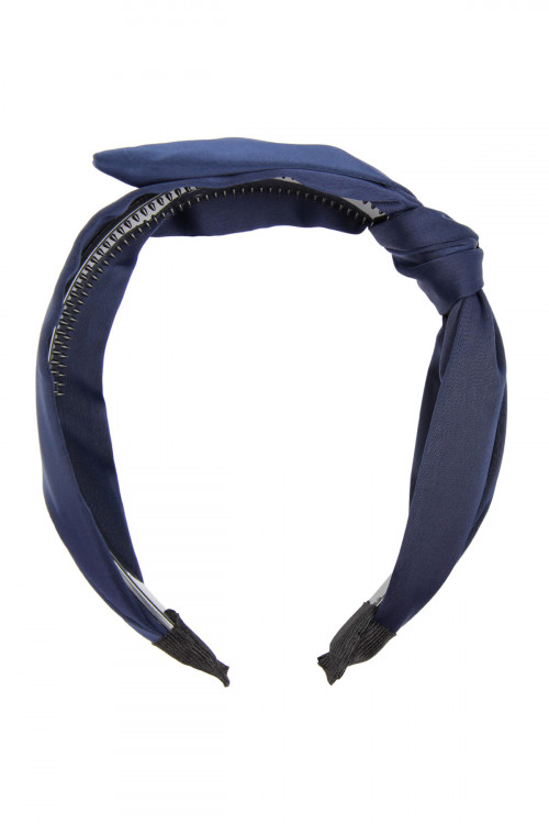 S20-1-3-HDH2543NV NAVY KNOTTED CLOTHED HAIR BAND/6PCS (NOW $1.00 ONLY!)