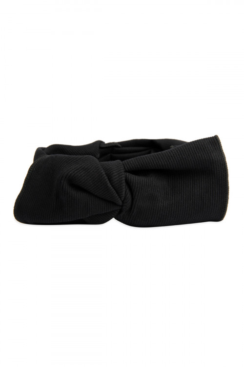 S3-8-1-HDH2545BK BLACK RIBBON FABRIC HAIR BAND/6PCS