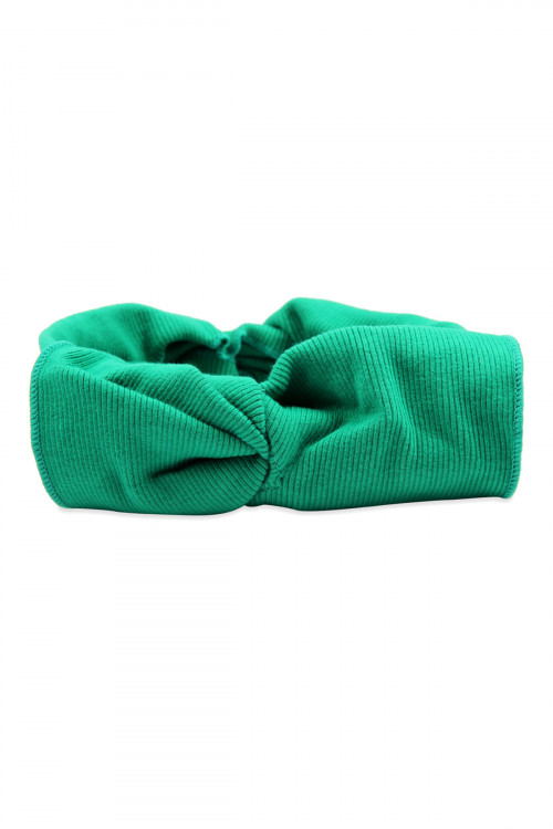 S4-5-5-HDH2545DGR DARK GREEN RIBBON FABRIC HAIR BAND/6PCS