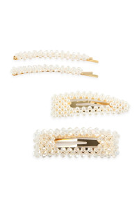 S19-8-2-HDH2623CRY CRYSTAL GLASS BEADS AND PEARL  HAIR PIN SETS/6SETS (NOW $1.75 ONLY!)