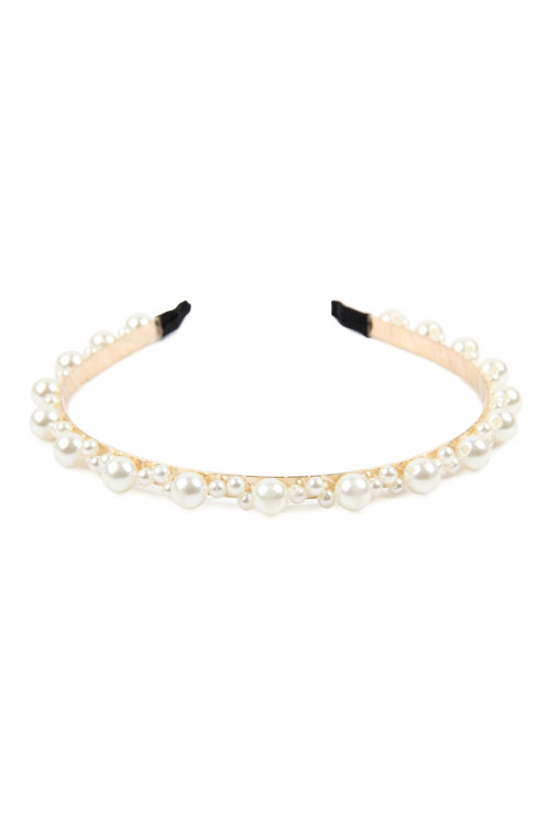 SA3-2-3-HDH2628NA NATURAL STITCHED PEARL HEADBAND/6PCS