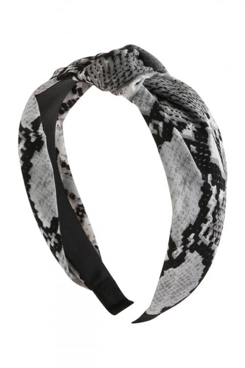 S2-6-2-HDH2800BK BLACK SNAKE SKIN PRINTED HEADBAND/6PCS