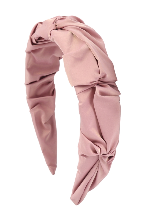 S20-4-4-HDH3130PK-WRINKLED FASHION HEAD BAND-PINK/6PCS