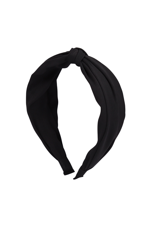 S29-2-4-HDH3254BK-KNOTTED FABRIC COATED HEAD BAND-BLACK/6PCS