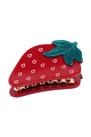 S29-9-1-HDH3296-STRAWBERRY HAIR CLAW CLIP/6PCS