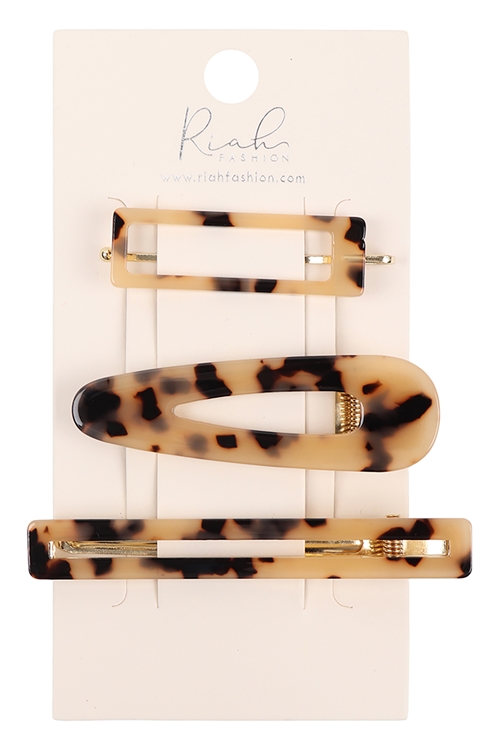 S19-6-3-HDH3338LEO-3 SET HAIR CLIP - LEOPARD/6PCS (NOW $1.50 ONLY!)