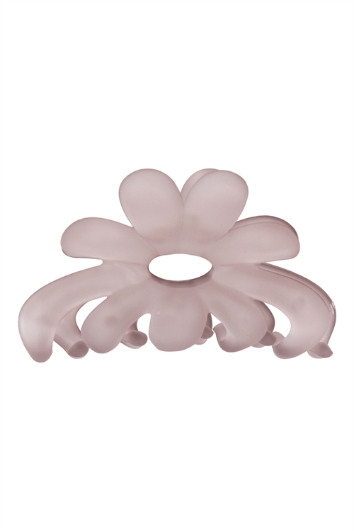 S21-8-3-HDH3348GY-FLOWER HAIR CLAW CLIP - GRY/6PCS