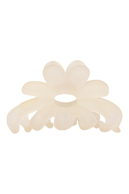 S25-2-1-HDH3348IV-FLOWER HAIR CLAW CLIP - IVORY/6PCS