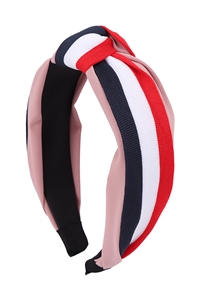 S19-9-5-HDH3383PK-USA ACCENT  KNOTTED HEADBAND - PINK/6PCS