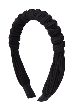 S21-6-3-HDH3387BK-1 -BRAIDED  FABRIC HAIR CLASP - BLACK/1PC