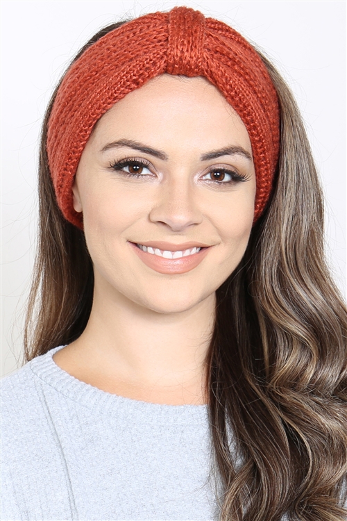 S3-8-4-HDH3431BRICK - KNOTTED KNIT HEADBAND - BRICK/6PCS (NOW $1.50 ONLY!)