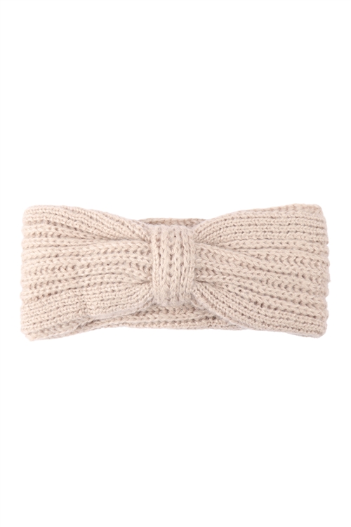 S3-6-5-HDH3431IV - KNOTTED KNIT HEADBAND - IVORY/6PCS (NOW $1.50 ONLY!)