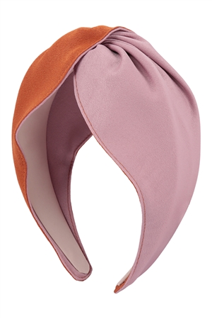 S25-2-5-HDH3696PK - TWO TONE TWISTED FABRIC HEADBAND HAIR ACCESSORIES - PINK/6PCS (NOW $ 1.25 ONLY!)