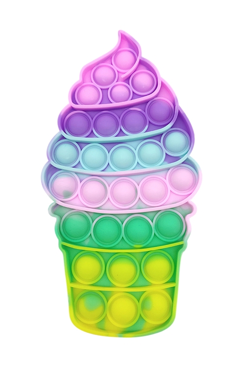 S26-9-1-HDM3419-22 - POP FIDGET SENSORY AND STRESS RELIEVER TOY-ICE CREAM CONE/6PCS