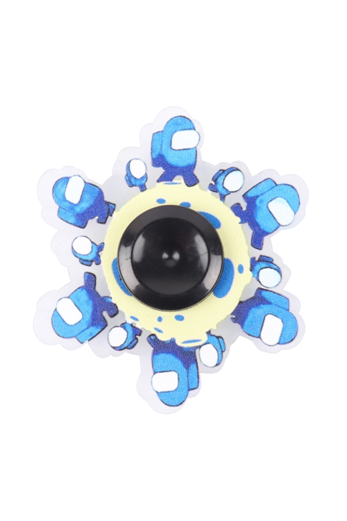 S21-5-2-HDM3445-2 - RUNNING ANIMATED SPINNER FIDGET STRESS RELIEVER HAND TOY-BLUE/6PCS