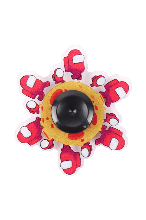 S21-5-2-HDM3445-4 - RUNNING ANIMATED SPINNER FIDGET STRESS RELIEVER HAND TOY-RED/6PCS