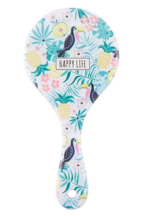 S24-7-6-HDM3555-2 - ROUND TUCK COMB PRINTED HAIR ACCESSORIES - PINEAPPLE/12PCS (NOW $0.50 ONLY!)